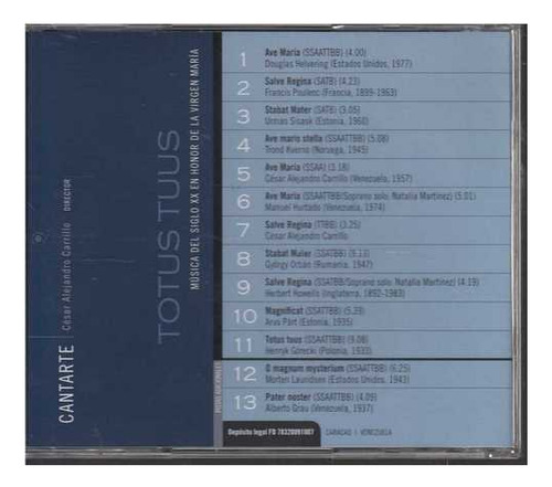 Cd - Cesar Alejandro Carrillo / Cantarte
