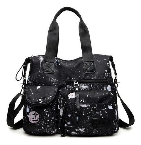 Bolso Bandolera De Mujer En Nailon Con Estampado De Estrella