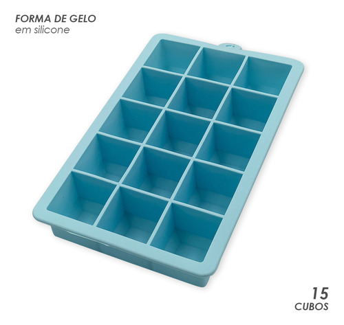 Forma De Gelo Retangular De Silicone Para 15 Cubos 30ml