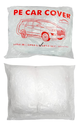 Lulika Paquete De 5 Fundas Desechables De Plástico Transparente Para Automóvil, Cubierta Universal Para Lluvia Y Polvo Con Banda Elástica (12.4 Pies X 21.6 Pies)