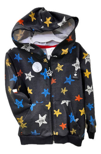 Campera De Bebe Capucha Algodón Luz De Estrellita Premium