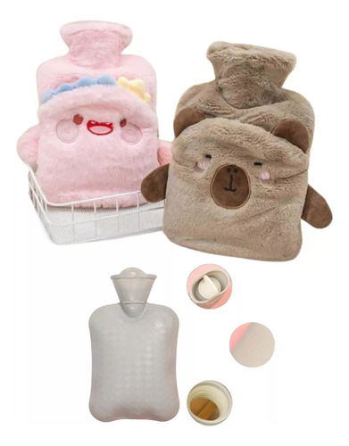 Bolsa De Agua Caliente Animales Peluche 1 Lt Cólico Dolores Marron Capibara