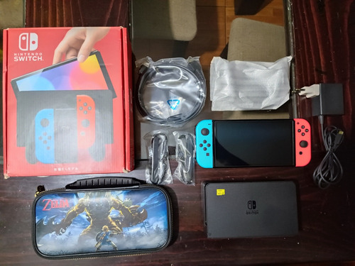 Nintendo Switch Oled 64gb + Micro Sd 256 Gb + Estuche Zelda