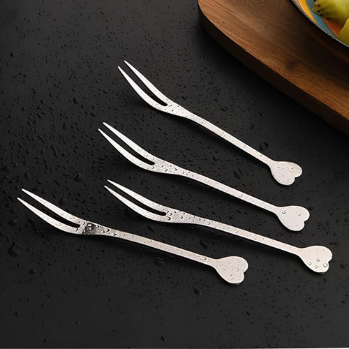 12 Mini Garfinho Talher Petisco Aperitivo Fondue Buffet Inox