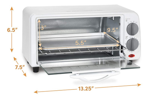 Imagen 3 de 6 de Horno Tostador Elite Gourmet 2 Rebanadas Blanco - H0224
