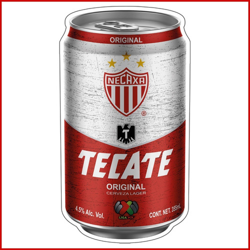Vinil Decorativo Cerveza Tecate Club Necaxa Liga Mx - 60cm