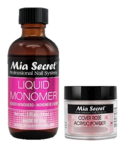 Monomero De 59ml+cover Rosa 30gr Mia Secret Original