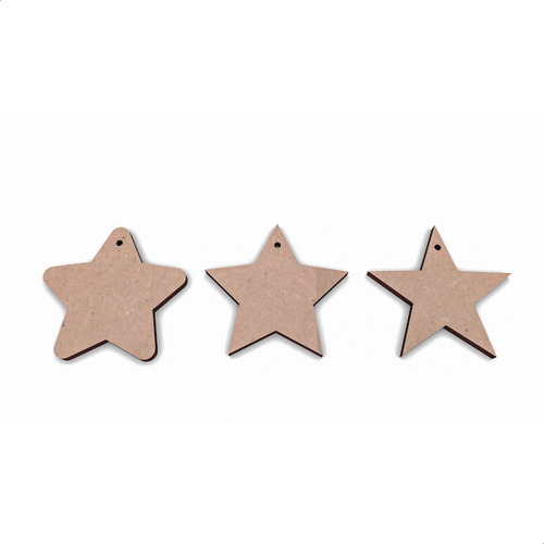 50 Estrellas 10cm Madera Mdf Con/sin Perforación