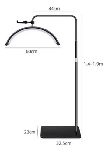Lampara Led Media Luna Con Base Para Estetica Y Hogar