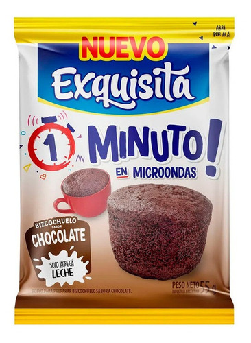 Bizcochuelo Exquisita Chocolate 1 Minuto En Microondas 55g