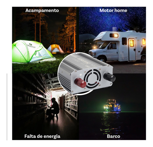 Kit Inversor 12v Para 110v 1000w Onda Senoidal Pura Pico 2000w Painel Led Com Indicador Botão Liga/desliga Tripla Proteção Tomada Universal Acompanha Garra De Jacare 100a Brinde