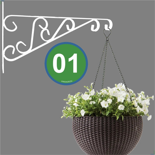 Suporte Mão Francesa Rústico P/ Plantas 40cm Branco