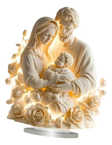 2d Jesús Figura Santa Decoración Familia Sagrada Blanca