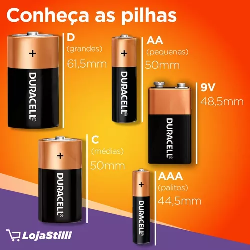 Pilha AAA Palito Alcalina Duracell 8 unidades