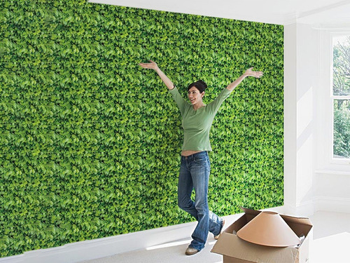 Imagen 6 de 6 de Papel Tapiz Premium Hoja Verde Autoadherible 10 Metros X45cm
