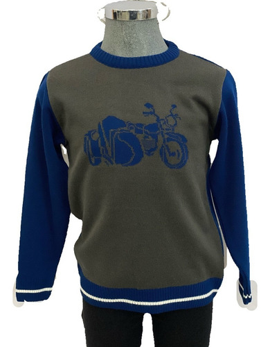 Imagen 3 de 3 de Suéter Para Niño Con Dibujo Motocicleta