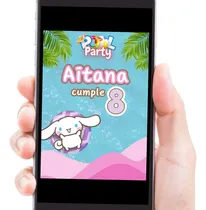Comprar Video Invitación Digital Cinnamoroll Pool Party Albercada