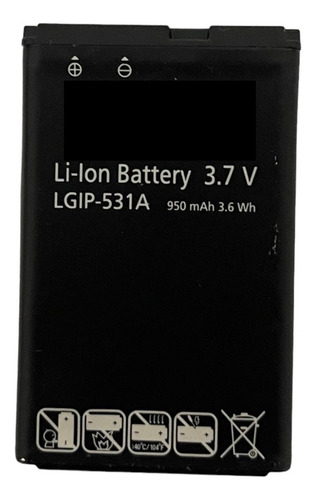 Batería Pila Lgip-531a Compatible Con Cel LG 950 Mah  (Reacondicionado)