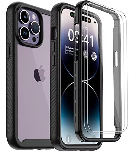  Annymall Funda para iPhone 14 Pro Max con 2 protectores de  pantalla, cuerpo completo, protección contra caídas, a prueba de polvo,  resistente de 3 capas, militar, resistente, duradera, para Apple iPhone