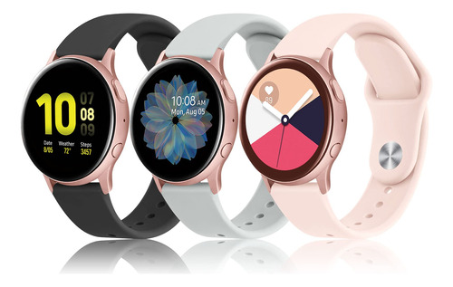 Paquete De 3 Bandas De Silicona Para Samsung Galaxy Watch Ac