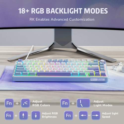 Teclado Mecánico Rk Royal Kludge R75 Con Cable Silver Switch