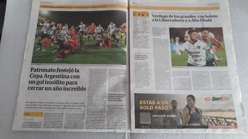 Clarin Deportivo. Patronato Campeón Copa Argentina 2022