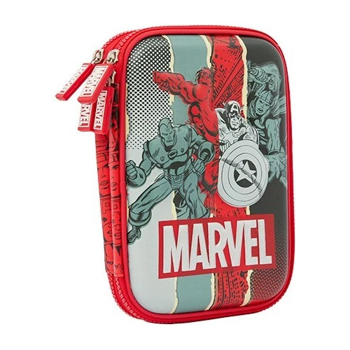 Cartuchera Canopla Eva 2 Pisos Marvel Avengers 3d  Mooving