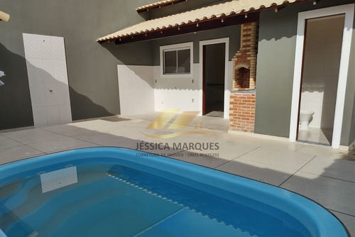 Imagem 2 de 12 de Casa Com 2 Quartos, Área Gourmet E Piscina Unamar - Jmc61-2