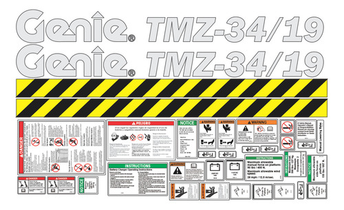 Calcomanias Plataforma Elevadora Genie Tmz 34-19