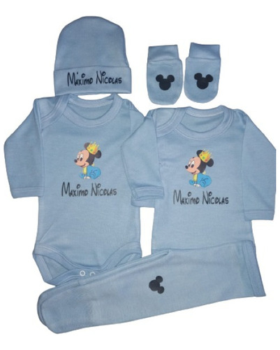 Ajuar 0 A 3 Meses Mickey Mas Nombre+almohada