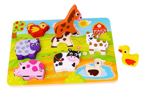 Puzzle Rompecabezas Animales Didáctico Madera Tooky Toy