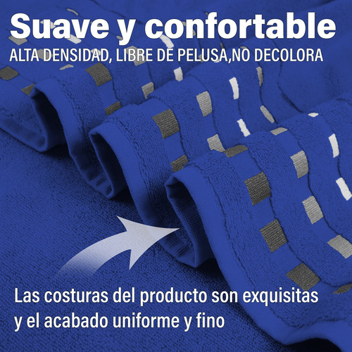 Zantelo toalla baño alberca algodón luxur suave color azul marino liso