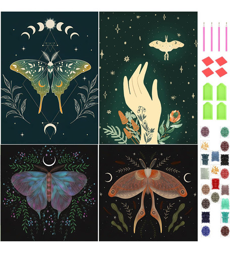 Pintura De Diamantes 5d X4 Kit Moths