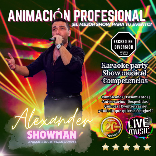 Show Animador Humor Karaoke Cantante Dj Baile Fiesta Eventos