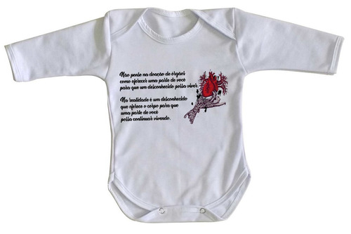 Kit 2 Body Roupa Bebê Doação De Órgãos Salva Vidas Rosa