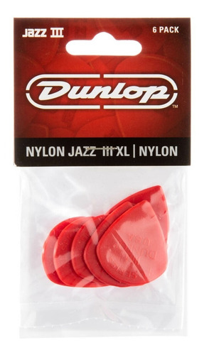 Palheta Dunlop Jazz Iii Nylon 47pxln 6 Unidades - Usa