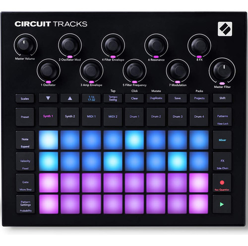 Faixas Do Circuito Groovebox Sequencer Novation Com Sintetiz