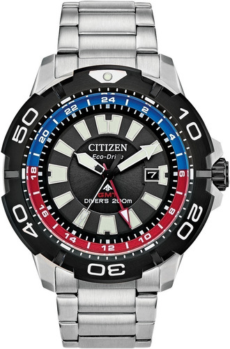 Relogio Citizen Bj7128-59e Diver Gmt Safira 44mm Pepsi
