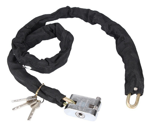 Candado Cadena Para Motos Bicicleta 120cm Color Negro