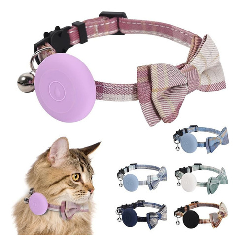 Collar Para Mascotas Con Soporte Localizador De Pajarita En