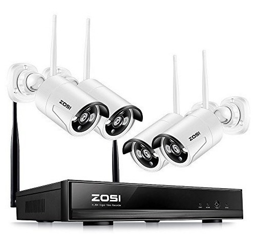 Zosi 4ch 1080p Hd Wifi Nvr With (4) 1.0mp 720p Hd