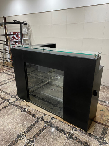 Mueble Recepción Vitrina Con Cajonera Negro (Usado)