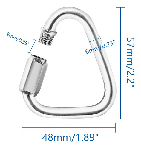 Triángulos M6 4u - Mosquetón De Eslabones Rápido 2.2 Acero