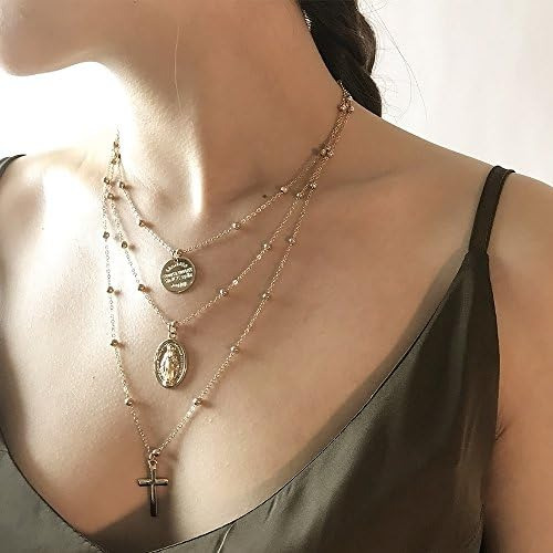 Collar Multicapa Tiande, Collar De Cadena Con Colgante De La