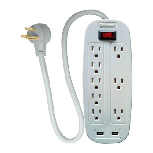 Multicontacto Supresor De Voltaje Koblenz Ss-2100 Usb, Gris