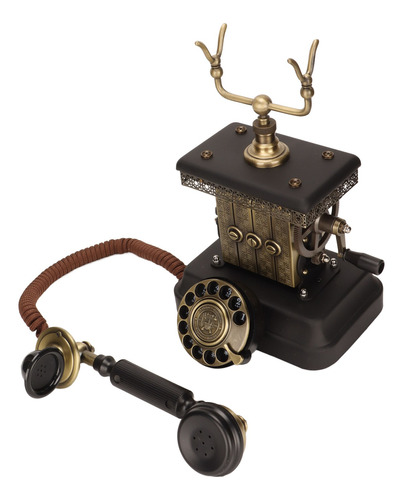Teléfono Retro, Antiguo, Con Cable, Dial Giratorio, Decorati