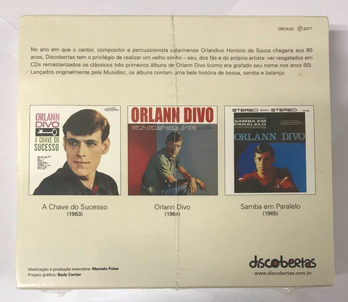 Cd Box Orlann Divo Box Bossa Samba E Balanço 3 Cds Lacrado