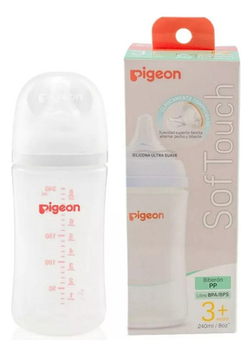 Mamadera Boca Ancha Plástica 240ml Pigeon / Tennom