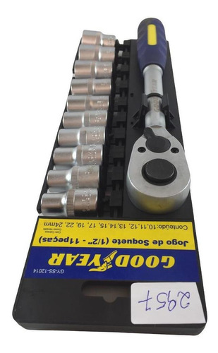 Imagem 5 de 7 de Jogo De Soquete Kit 1/2 C/11 Cromo Vanadium Goodyear K2957