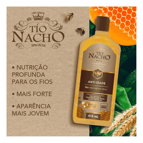 Shampoo Tio Nacho Anti Idade Rejuvenecimento Capilar 415ml
